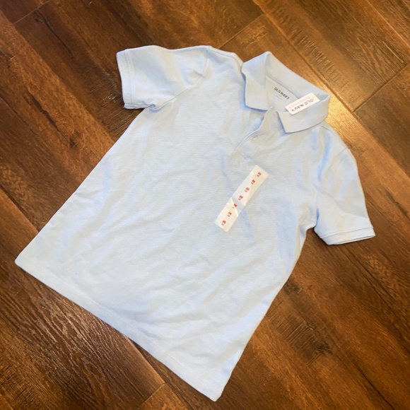 NEW OLD NAVY BABY BLUE POLO SHORT SZ M (8) KNIT PIQUE UNIFORM PREPPY - Picture 1 of 7